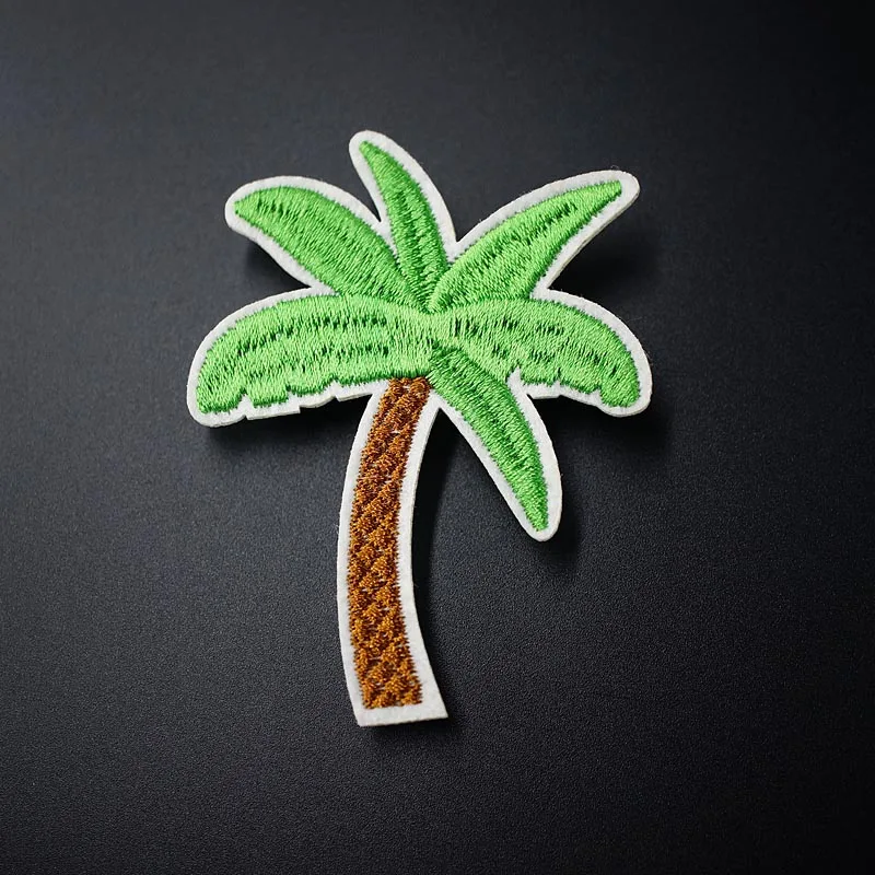 Golden//Silver,Black//White Coconut Grove Embroidery Iron On Applique Patch