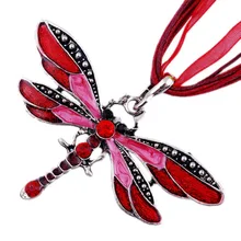 Чешская многослойная цепочка с подвеской в виде стрекозы, Женские Ювелирные изделия, эмалированная цепочка стрекоза, ожерелье, стразы, разноцветное ожерелье