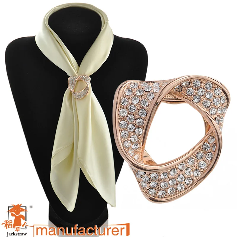 

2018 Dual purpose rhinestone crystal brooch Garment Scarf clip shinny vintage heart brooch pin for wedding/ gift