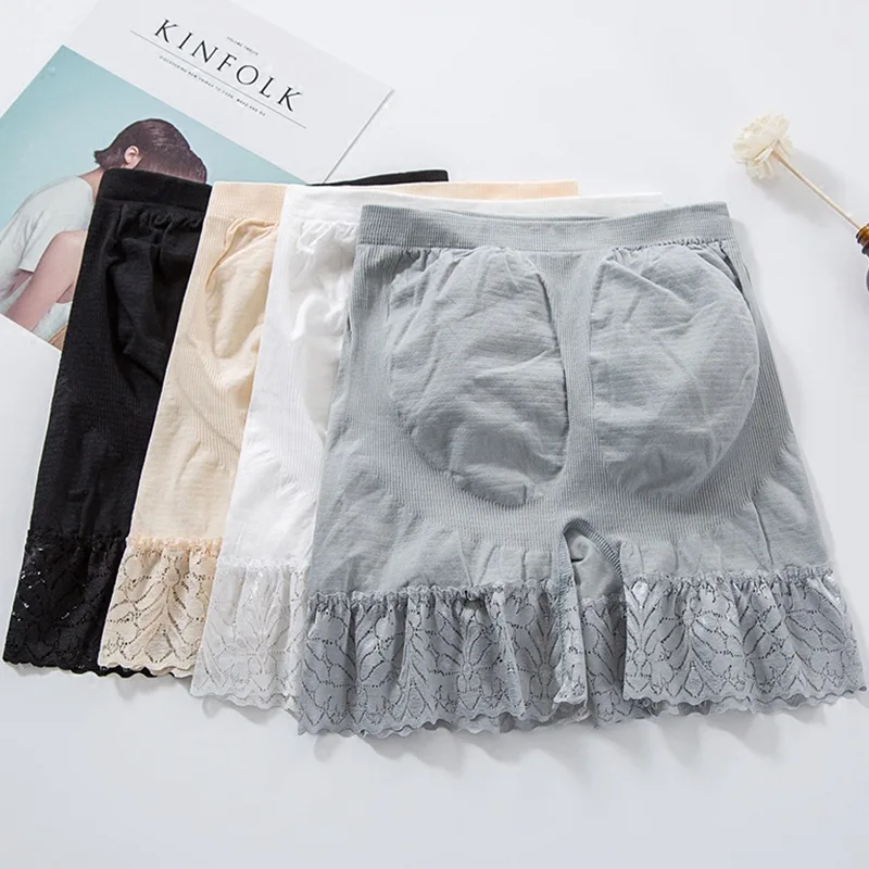 

Women Safety Pants Anti-lighting Female Summer Safety Pants Thin Section Large Size High Waist Abdomen Shorts Safety Pants