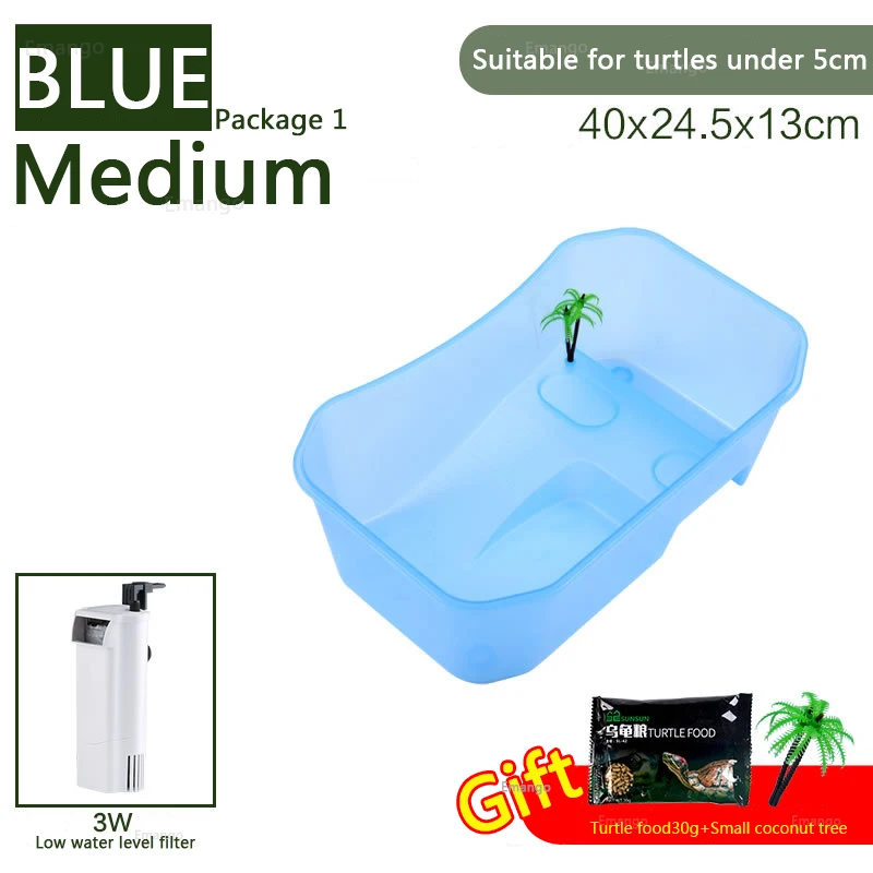 Небольшой пластиковый открытый аквариум с греющейся платформой дом инкубатор коробка для жарки изоляции инкубатория рептилий клетка черепаха дом - Цвет: Blue Package1