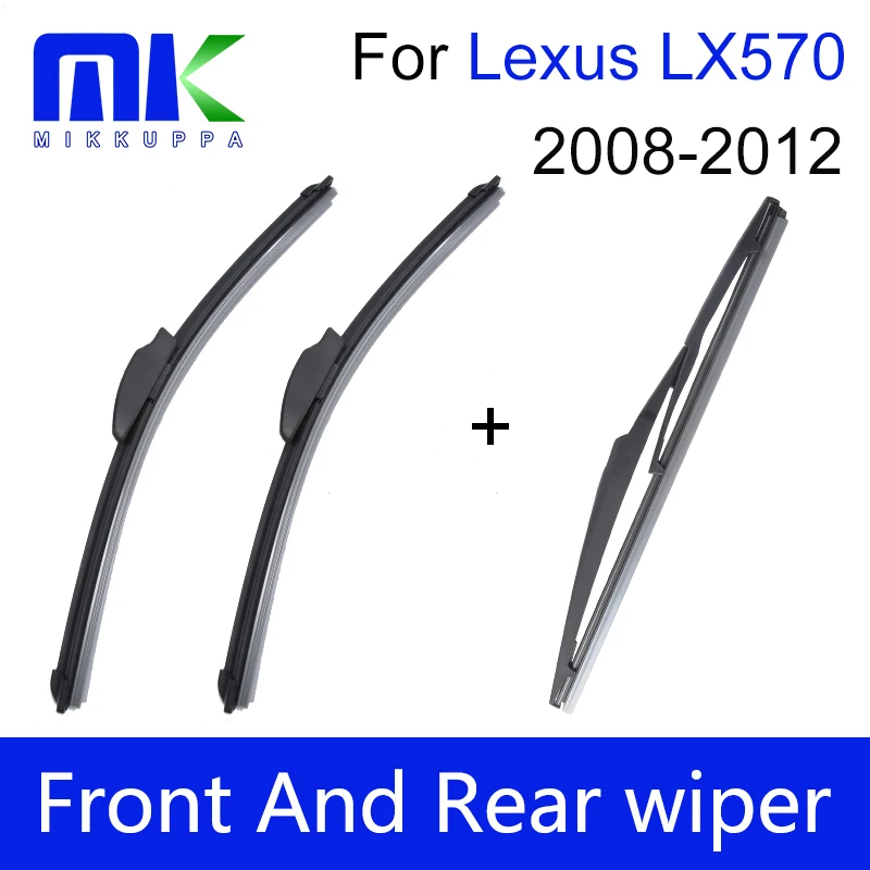Front And Rear Wiper Blades For Lexus Lx570 2008 2009 2010 2011 2012 Windshield Windscreen