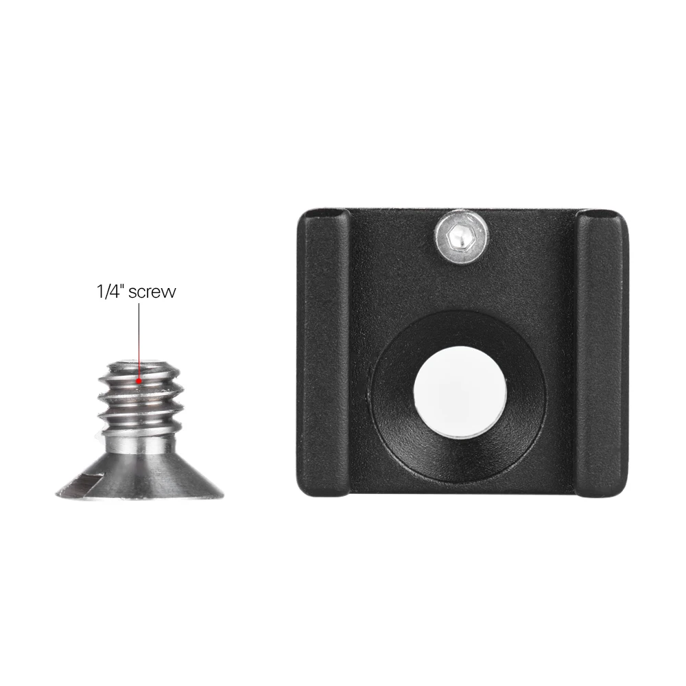

Andoer Cold Shoe Mount Adapter Base Bracket with 1/4"Mounting Screw for DSLR Camera Cage Flash LED Light Microphone (Pack of 1)