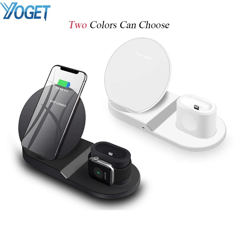 Беспроводной стойка для зарядного устройства 3 в 1 iPhone X 8 XS AirPods Apple Watch Зарядное