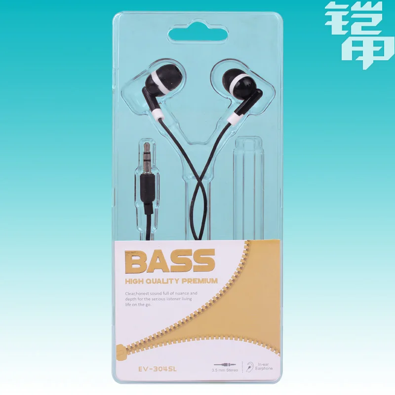 KJ 551 400pcs/lot free ship PE plastic earphone/Zipper earphones packaging box crystal box