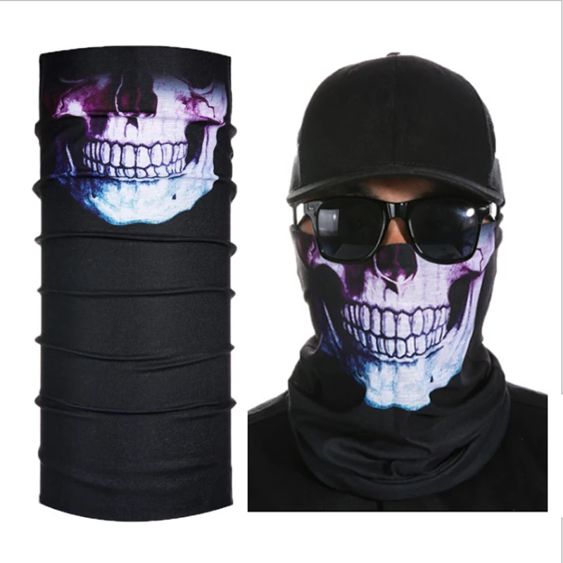 

NUOYATEWEIDE 3D Seamless Balaclava Magic Scarf Neck Face Mask Ghost Skull Skeleton Head Bandana Shield Headband Men Pesca Uv