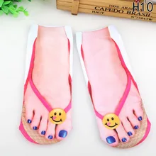 Разноцветные носки в стиле Харадзюку с объемным рисунком, женские носки с принтом, повседневные Вьетнамки с персонажами, носки унисекс с низким вырезом на лодыжке, креативные носки