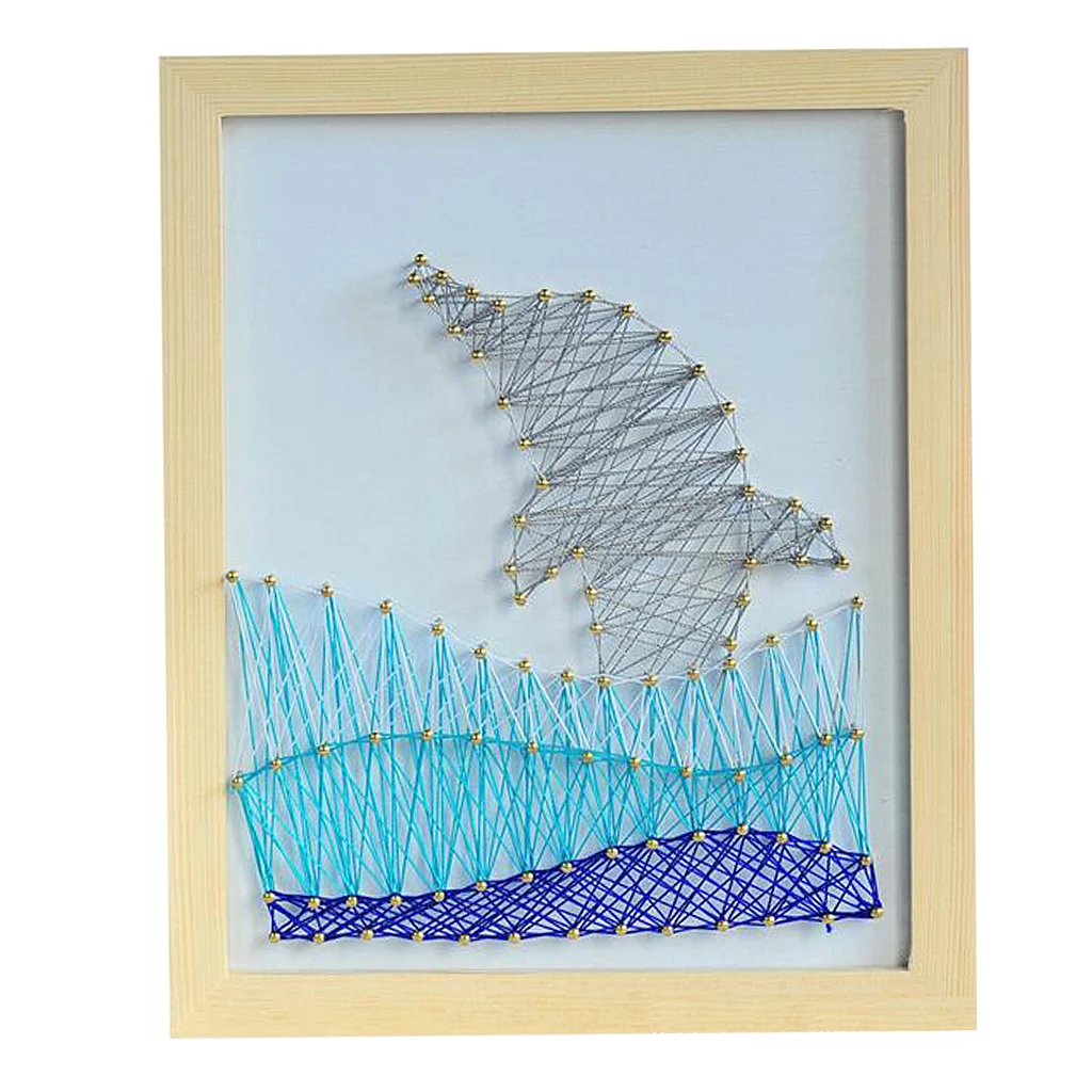 Ремесла Pin String Art Kit для детей взрослых животных Дельфин ногтей Живопись Home Deor