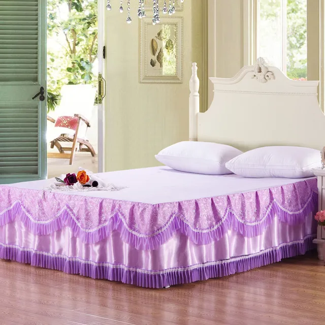 romantic lace pink bed skirt queen size 180x200cm skirted bedspread one