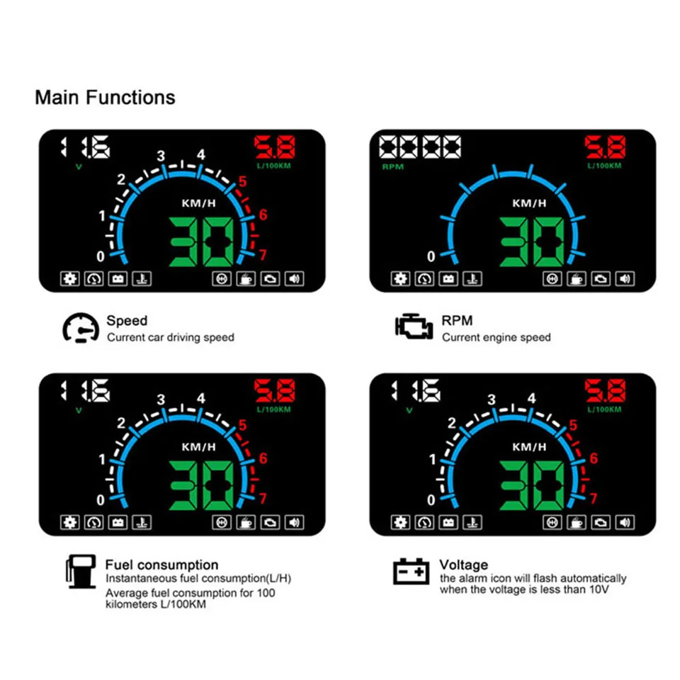 Низкая стоимость 5 8 &quotHud OBD2 дисплей на голову автомобильный скоростной проектор