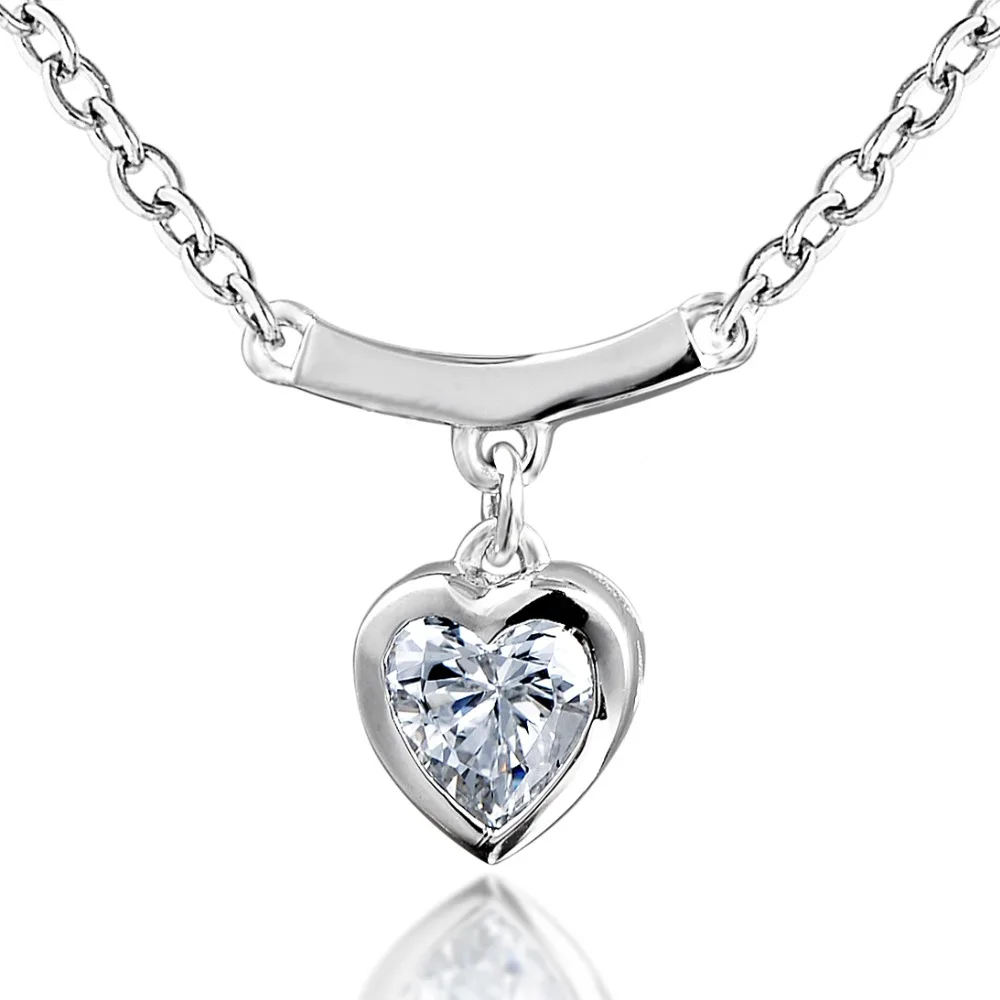 

Dormith real 925 Sterling Silver necklace classics heart shape pendant necklace for women jewelry necklace