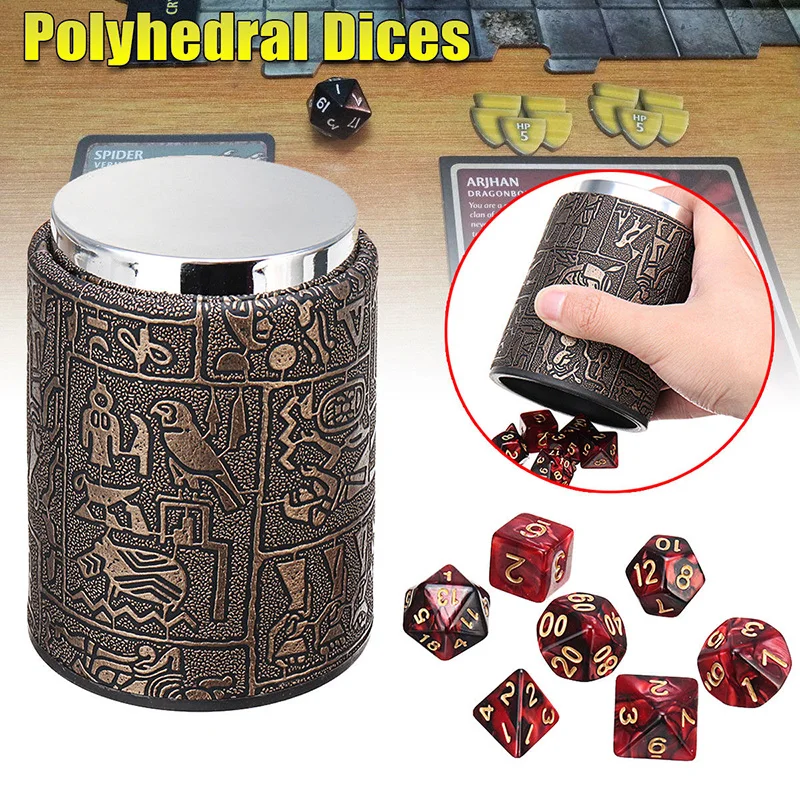 7x. Многогранный кубики + кожа Кубок кости для Подземелья и Драконы DND RPG MTG'|Юный