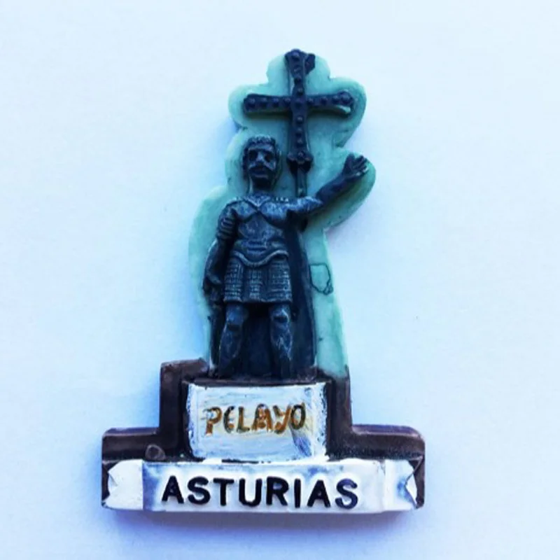 

1 Pc Creative 3D Spain Asturias Tourist Souvenir National Hero Pirayo Statue Fridge Magnet Refrigerator Magnetic Stickers gift