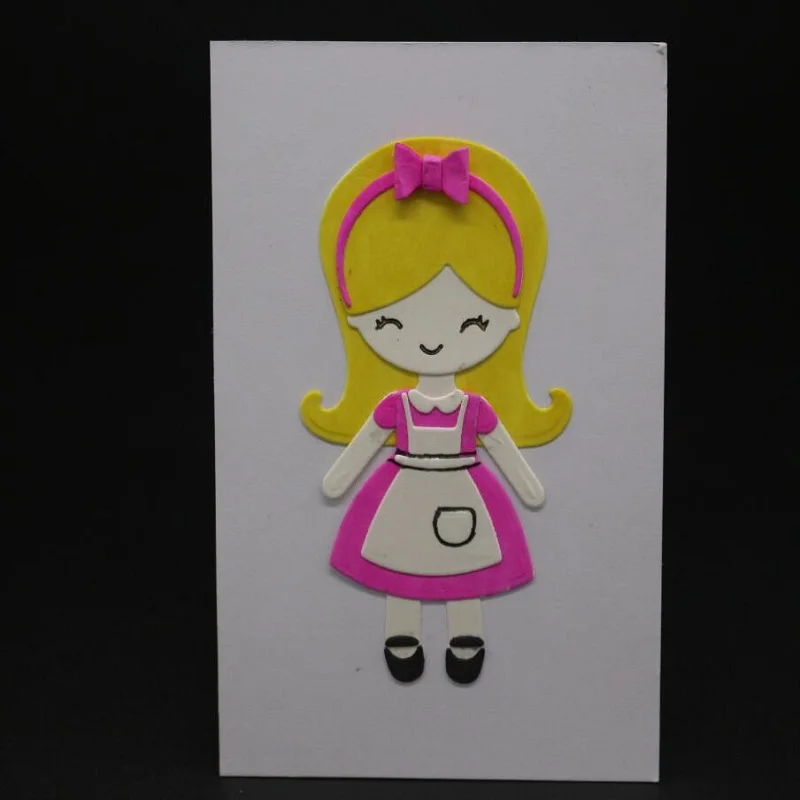 

FeLicearts 2 styles girls metal cuttig dies for scrapbooking albulm photo decorative paper craft card making embossing stencils