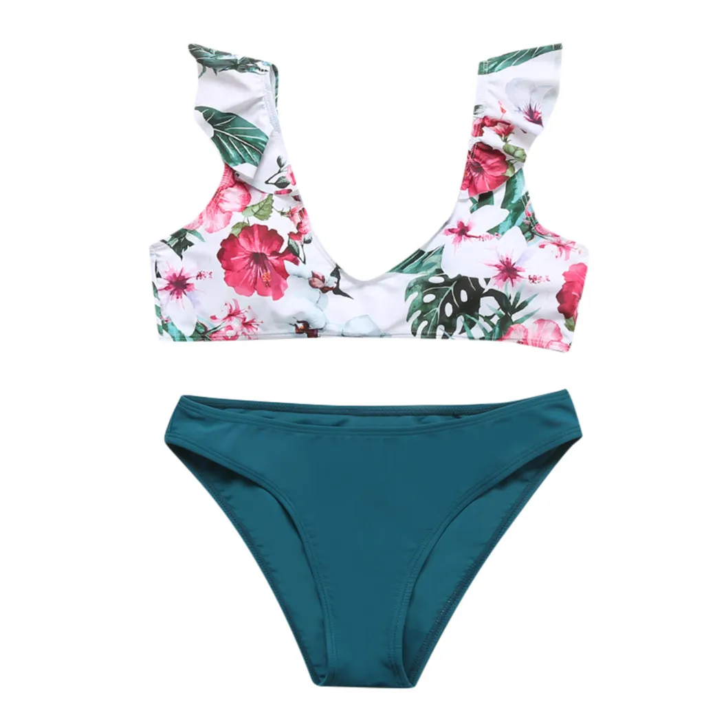 Sexy Enchanting Women Swimwear Bikini Set Print Padded Swimwear High Waist Bathing Swimsuit Sex Appeal Beachwear Fatos de banho