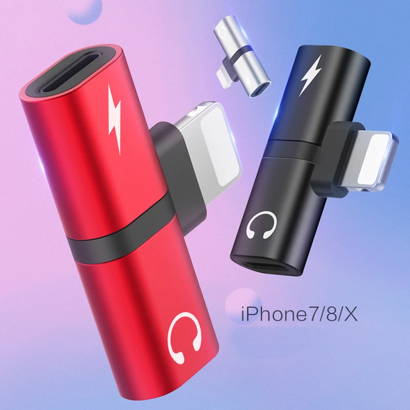 Для 2 световых аудио конвертер сплиттер наушников Aux кабель аудио адаптер для iPhone 7 8 Plus X Аудио+ зарядка+ вызов