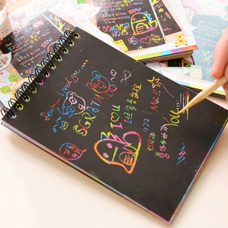 Скретч книга про живопись набор бумаги Обучающие игрушки отправлено в случайном цвете копировальный блокнот