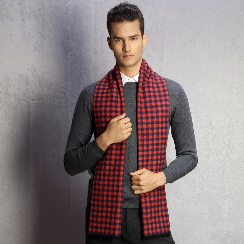 Fashion Winter Men Scarf Hot Sale Thicked Warm Man&#39;s Mulberry Silk Scarf Plaid Scarf For Man ...