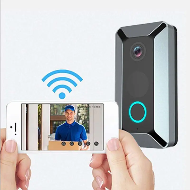 

Wifi Doorbell Smart Wireless 720P Video Camera Cloud Storage Door Bell Cam Waterproof Home Security House Bell Silver