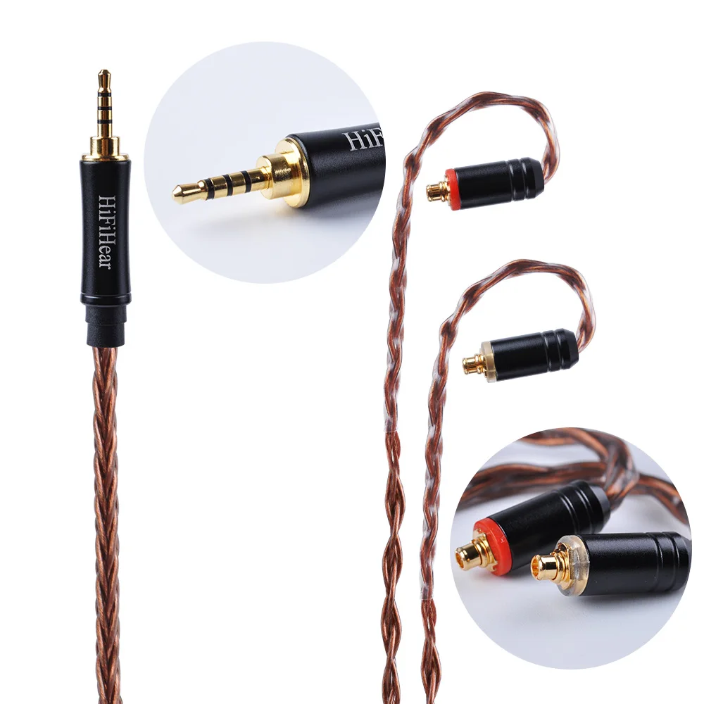 HiFiHear 8 Core Silver Plated Upgraded Cable 2 5 3 5 4 4mm Balanced Cable With MMCX 2pin Connector For ZS10 ZS6 ES4 HQ5 HQ6