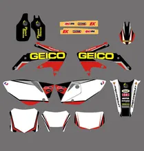 0183 New Style TEAM GRAPHICS&BACKGROUNDS DECALS STICKERS Kits for CRF450X 4 STROKES 2004 2005 2006 2007 08 09 10 11 2012