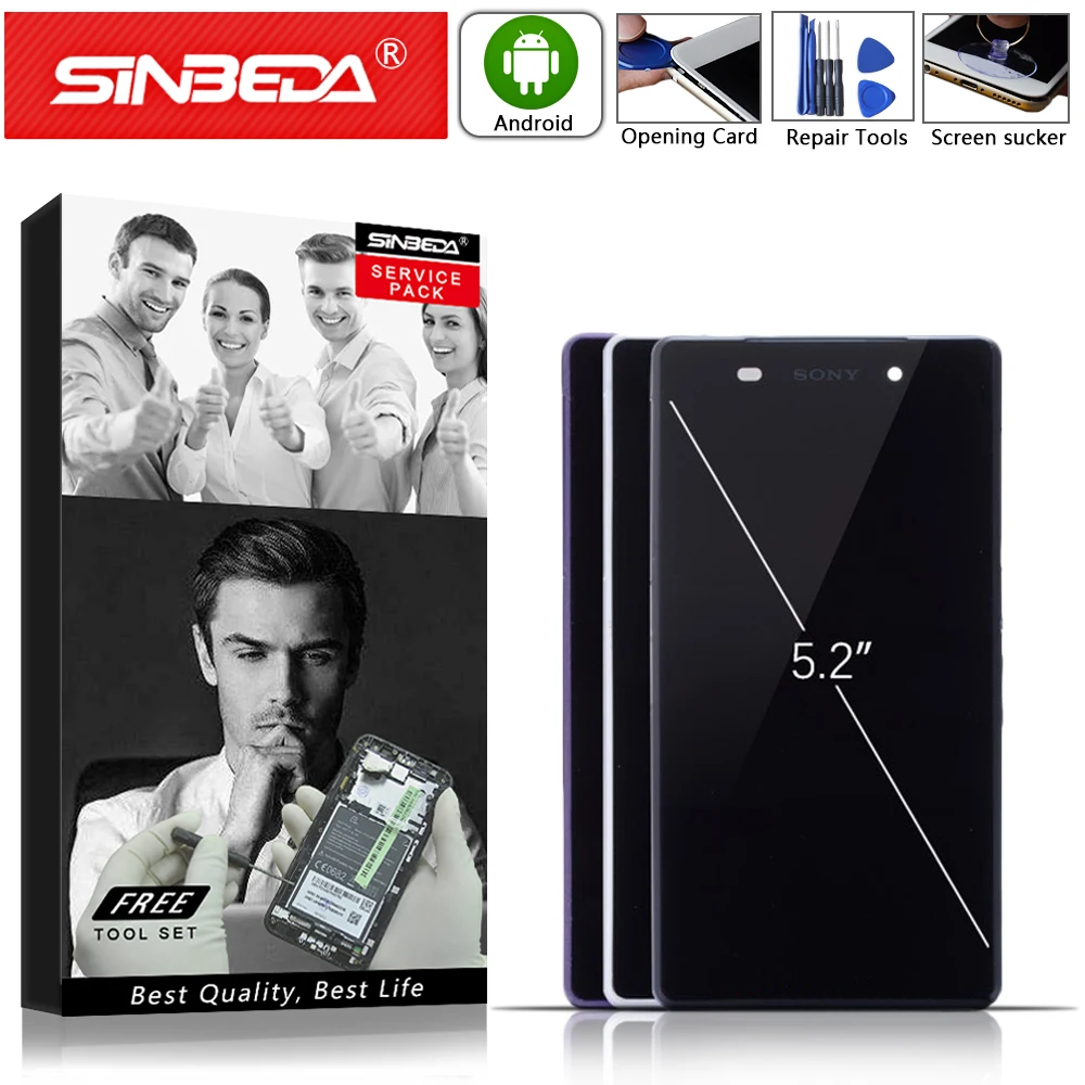 

5.2" Original LCD For SONY Xperia Z2 Display Touch Screen Digitizer with Frame For SONY XPERIA Z2 LCD Display D6502 D6503 D6543