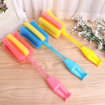 

Kitchen Handle Sponge Brush Baby Milk Bottle Cup Glass Washing Cleaning Tools