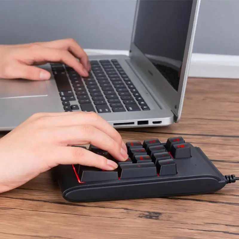 Портативный 19 ключей Мини Цифровая Проводная клавиатура с USB Подсветка номер цифровая клавиатура для настольного компьютера ноутбука