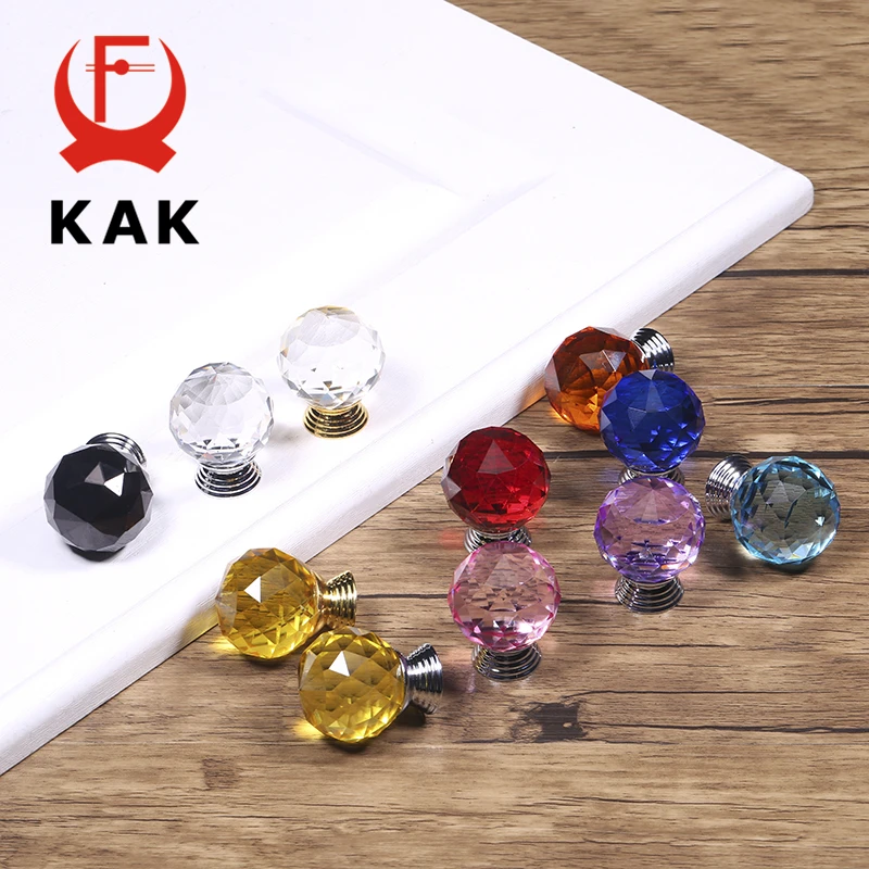 Furniture Handles Kitchen Door Handles KAK Fashion Crystal Cabinet Knobs and Handles Colorful Crystal Dresser Drawer Knobs Kitchen Handles Furniture Handle Hardware
