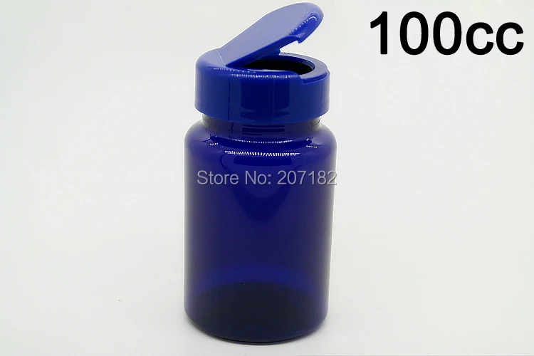 

(100pcs/lot) 100cc Blue Color Flip Cap PET Empty Bottle, Plastic Medicine Bottle,100ml Caspule Bottle