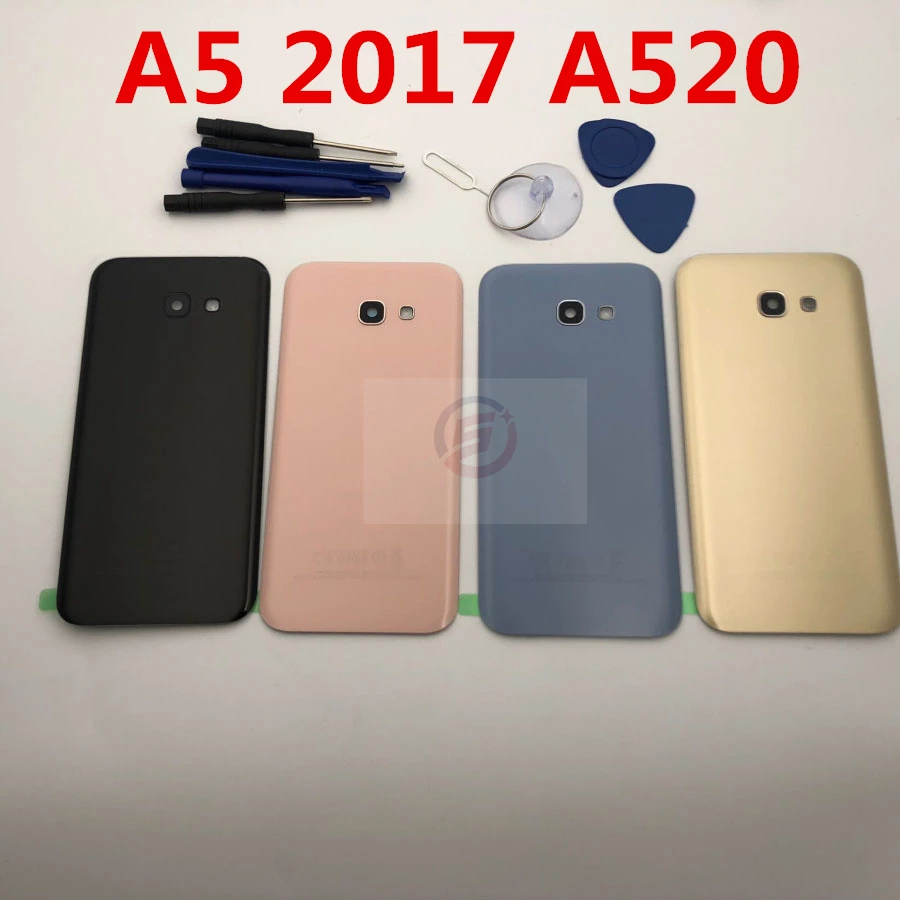 Battery Glass Cover Replacement parts For Samsung Galaxy A5 A520F SM-A520F() Back Housing Door+ Camera lens Battery Covr