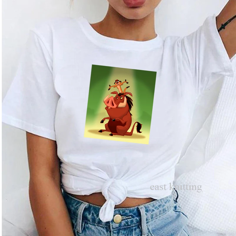 Hakuna Matata футболка женская с принтом SIMBA harajuku Король Лев vogue футболка Летняя повседневная с коротким рукавом модная футболка