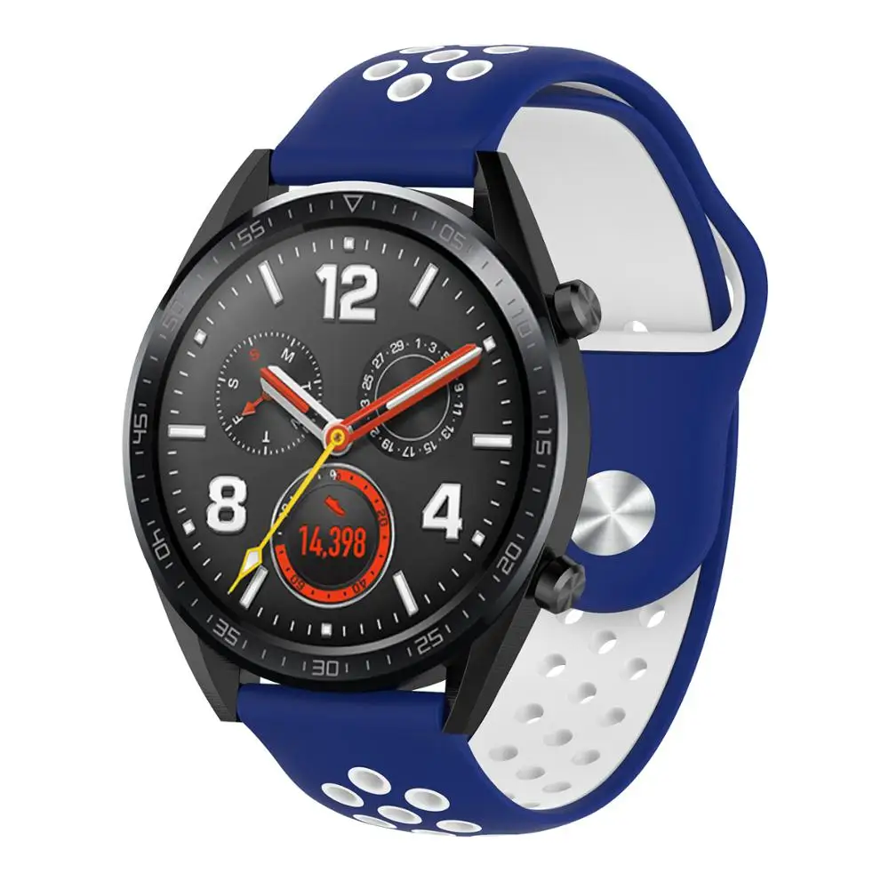 Huawei watch gt ремешок для samsung gear S3/Galaxy watch 46 мм/Amazfit bip/Honor magic двойной цвет силиконовый браслет на запястье