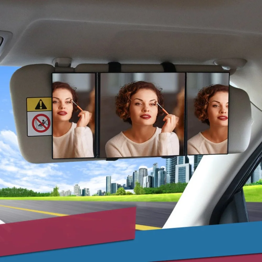 Универсальный макияж складной косметическое зеркало, косметическая клип-на солнце-shading зеркало для автомобиля Truck внедорожник, задняя