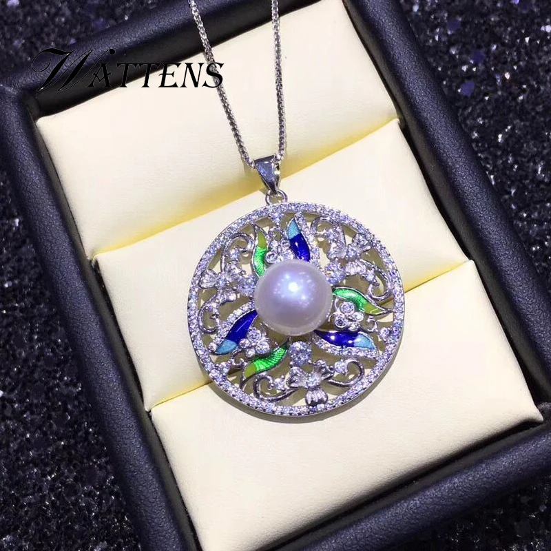 

925 sterling silver necklace for women Natural freshwater pearl Flowers necklaces pendants Zircon chain bridal Bohemian jewelry