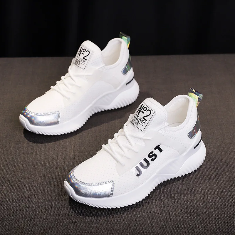 

Smile Circle mesh Sneaker for women Flat Shoes 2019 Spring sneaker Breathable soft Outdoor Lace-up Casual Ladies Shoes