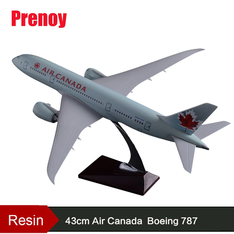 

Prenoy 43cm Resin Aircraft Model B787 Canadian Old Static Model Air Canada Airplane Boeing 787 Airbus Airways Aircraft Model Toy