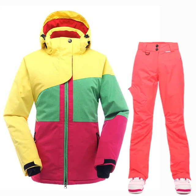 SAENSHING Ski Suit Women Waterproof 10K Snowboard Jacket Ski Pants Breathable Thermal Skiing Snowboarding Suits Winter Snow Sets - Цвет: W3SA192SA1-11-4