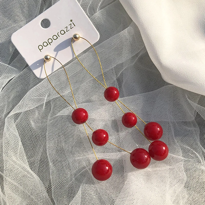 

New Fashion Elegant Pearl Long Earrings Style Large Imitation Pearl Pendant Earrings Suitable For Wedding Party Gifts Brincos