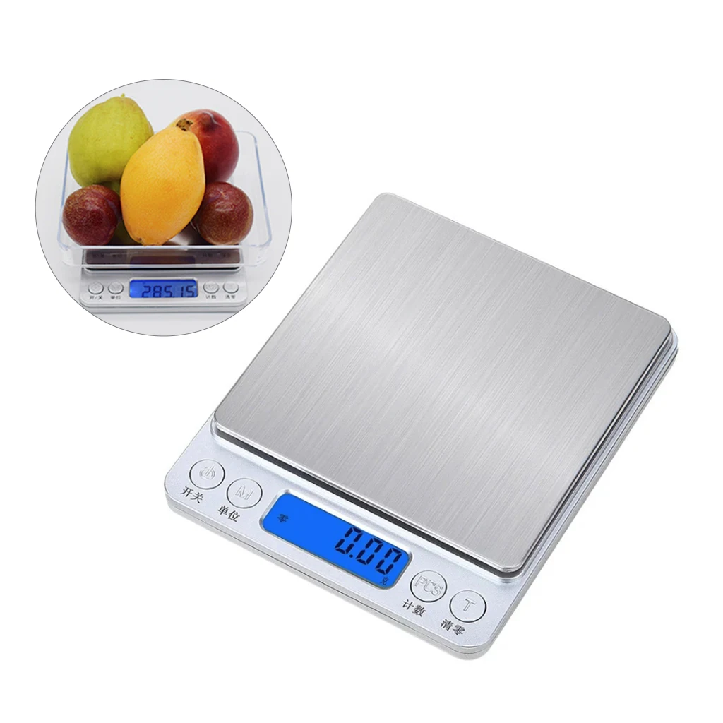 

Kitchen Scale Stainless Steel Electric Precision Jewelry Electronic Balance Digital LCD Display Tare Scale Gold Grams 3000gx0.1g
