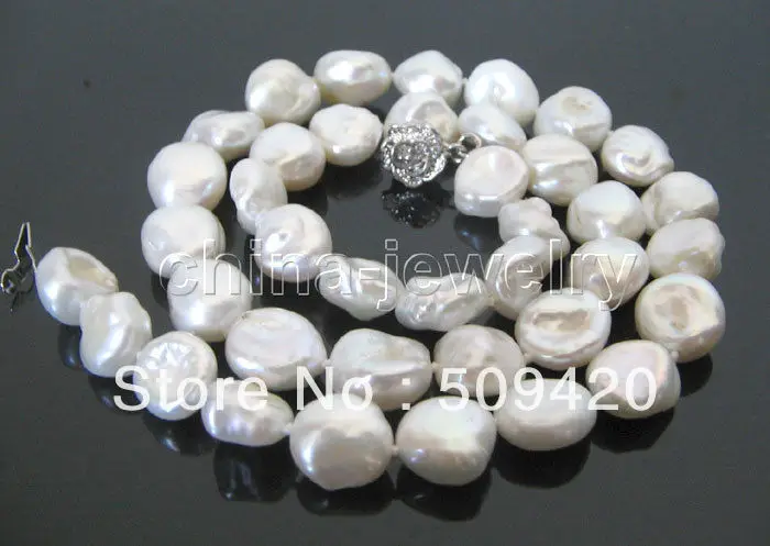 ~~ Free Shipping &gt&gt11mm white baroque keshi reborn FW pearl necklace 17&quot | Украшения и аксессуары