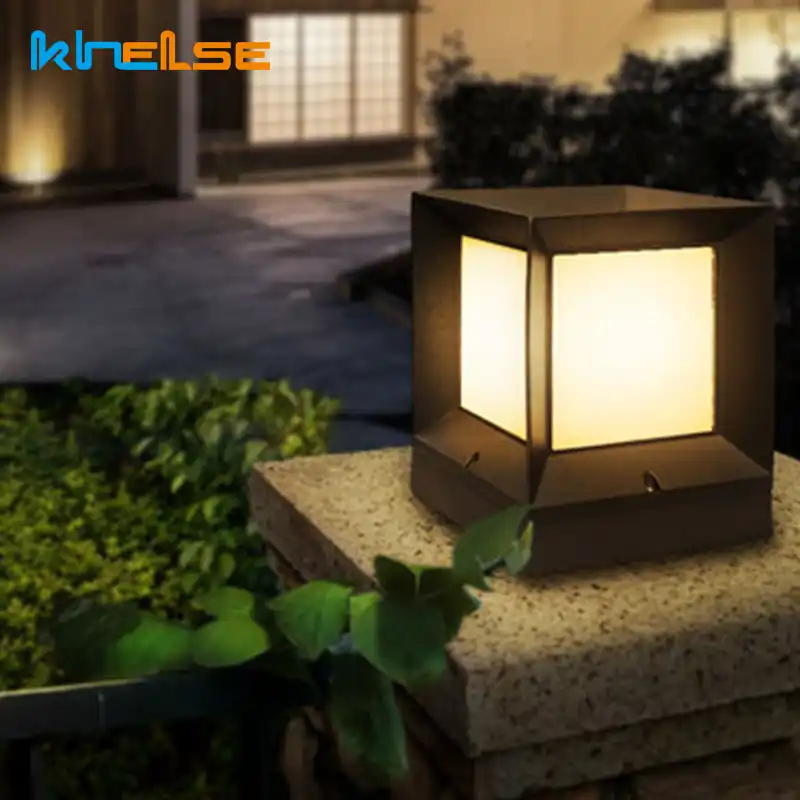 Solar Outdoor Led Light Fixture Power Waterproof Lawn Lamp Fence Gate Lamppost Garden Lights Lighting Decor
