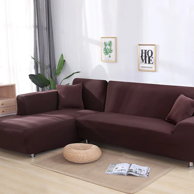 Chaise Longue Sofa Elastic Couch Cover funda cubre sofa Sofa Covers for Living Room(Must Order 2pieces) to fit for Corner Sofa