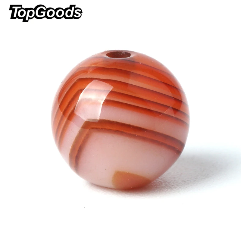 TopGoods натуральный коричневый полосатый агат бисер сернелианский драгоценный