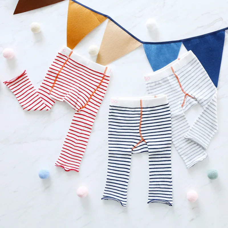 

MYUDI - 2018 Children Leggings Baby Boy Stripped Cotton Fashion Pants Spring Knitted PP pants for Toddler Girls 1-5Y