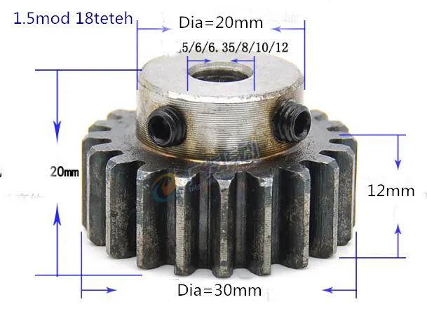 1.5Mod 30T 45# Steel Motor Spur Pinion Gear Outer Dia 48mm Thickness 15mm Qty 1