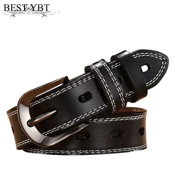 

Best YBT Women leahter belt Alloy Pin buckle Openwork belt fashion retro Women dress casual cowboy Imitation leather Women belt