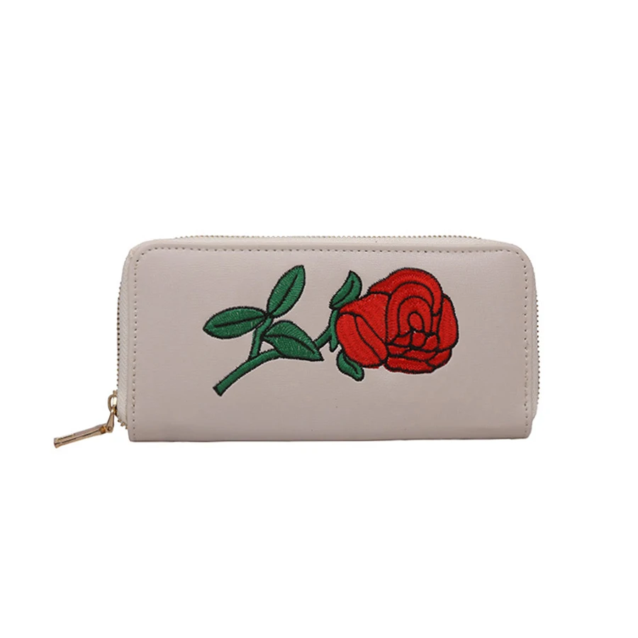 Mara мечта 2018 Новый Вышивка розы сцепления молния кошельки Мода держателей карт для девочек в народном стиле Стиль Национальный мешок денег
