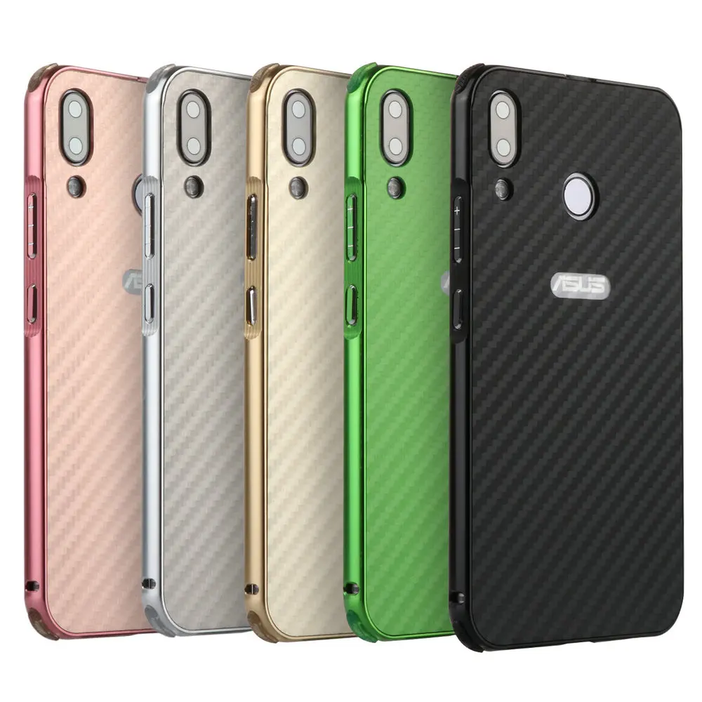 

Luxury Back Cover For Asus Zenfone 5 ZE620KL 5Z ZS620KL Aluminum Metal Bumper Carbon Fiber Hard PC Case For MAX Pro M1 ZB601KL