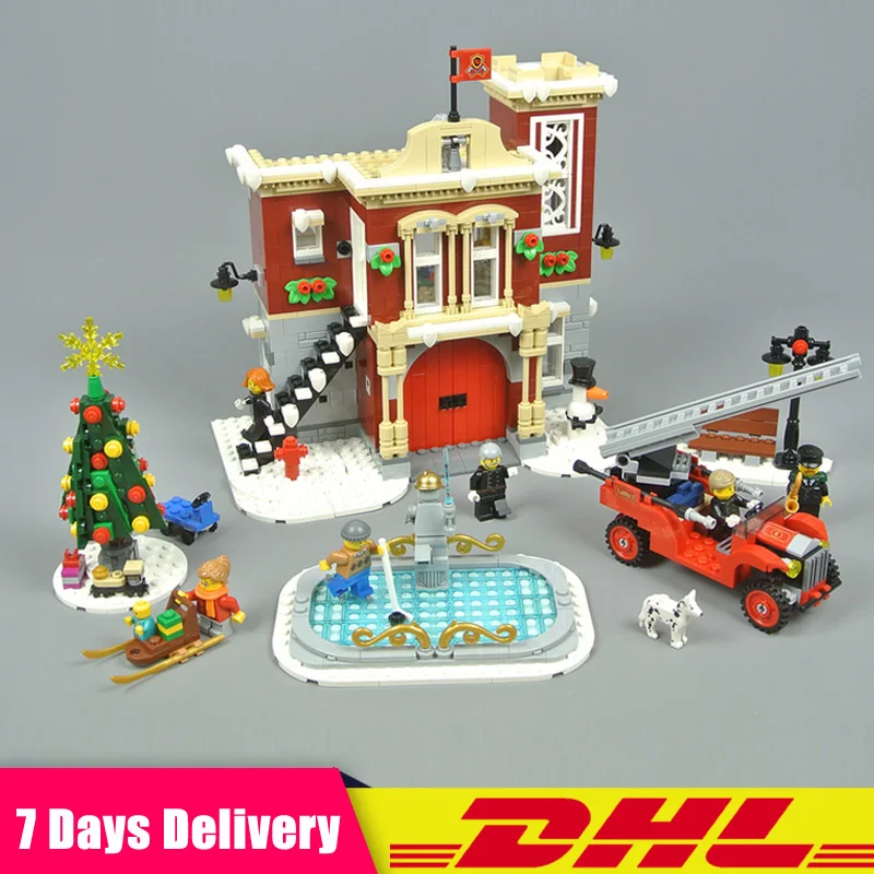 

2018 Lepin 36014 1306 Pcs Creator Winter Village FireStation Building Bricks Blocks Toys for Compatible LegoINGlys 10263